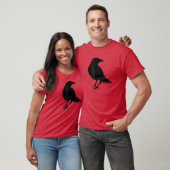 Mooie zwarte rog Raven Bird Silhouette T-shirt (Unisex)