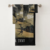 Mooie zwarte rooster bad handdoek (Insitu)