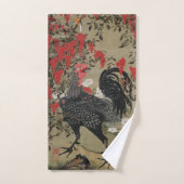 Mooie zwarte rooster bad handdoek (Handdoek)