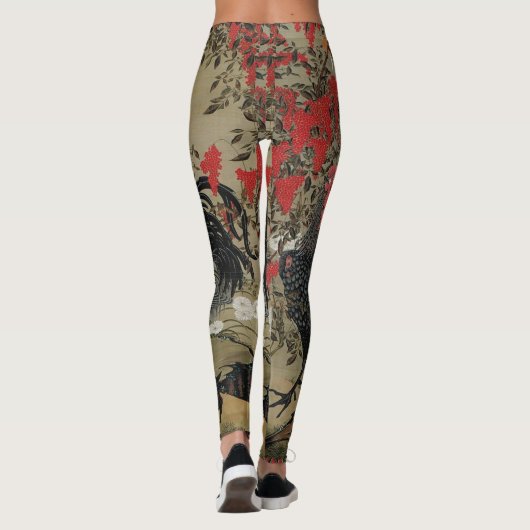 Mooie zwarte rooster leggings (Achterkant)