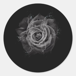 Mooie zwarte Rozen bloemenbruiloft Bachelorette B Ronde Sticker