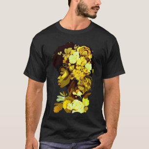 Mooie zwarte vrouw Afro koningin Afrikaanse kunst T-shirt