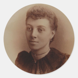 Mooie zwarte vrouw Antiek foto Ronde Sticker