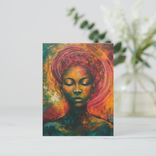 Mooie zwarte vrouw briefkaart (Staand voorkant)