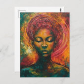 Mooie zwarte vrouw briefkaart (Voorkant / Achterkant)