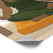 Mooie zwarte vrouw die mediteert poster (Hoek)