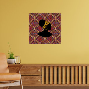 Mooie zwarte vrouw silhouet II Poster