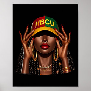 Mooie zwarte vrouwen HBCU zwarte geschiedenis maan Poster
