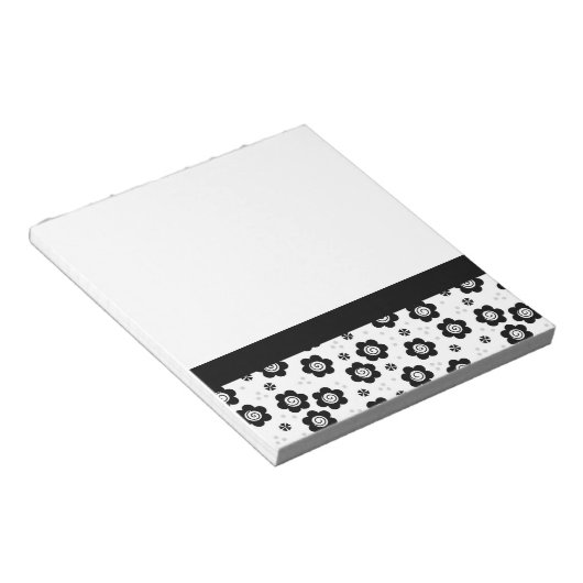 Mooie zwarte witte bloemen Notitieboekje Notitieblok (Schuin)