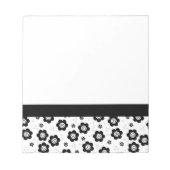 Mooie zwarte witte bloemen Notitieboekje Notitieblok (Voorkant)