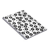 Mooie zwarte witte bloemen Notitieboekje Notitieboek (Rechterzijde)