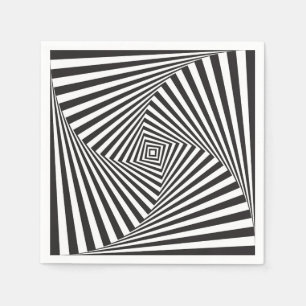 Mooie zwarte witte spirituele optische illusie servet