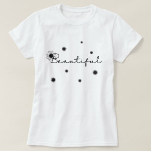 Mooie Zwarte Zonnebloem Bloemen Bloemen T-shirt