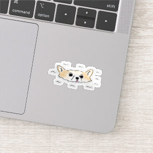 Mooie zwemmende Shiba Inu-hond Illustratie Sticker