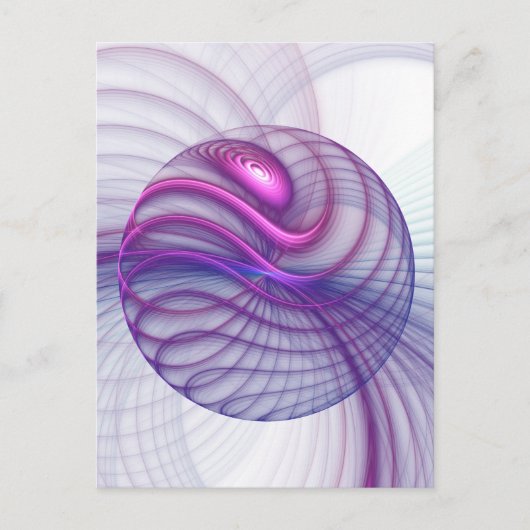 Mooie zwendelroze Abstracte fractale kunst Briefkaart (Voorkant)