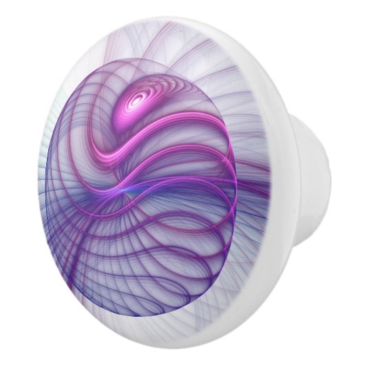 Mooie zwendelroze Abstracte fractale kunst Keramische Knop (Rechts)