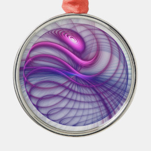Mooie zwendelroze Abstracte fractale kunst Metalen Ornament