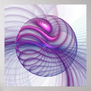 Mooie zwendelroze Abstracte fractale kunst Poster