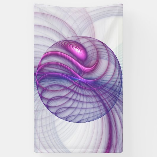 Mooie zwendelroze Abstracte fractale kunst Spandoek (Verticaal)