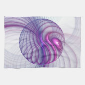 Mooie zwendelroze Abstracte fractale kunst Theedoek (Horizontaal)