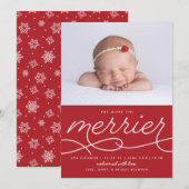Mooier Nieuwgeboren Eerste Kerstmis Geboorteaankon Feestdagenkaart (Voorkant / Achterkant)