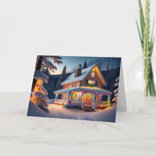 Mooier versierd kerstvakantiehuis  kaart