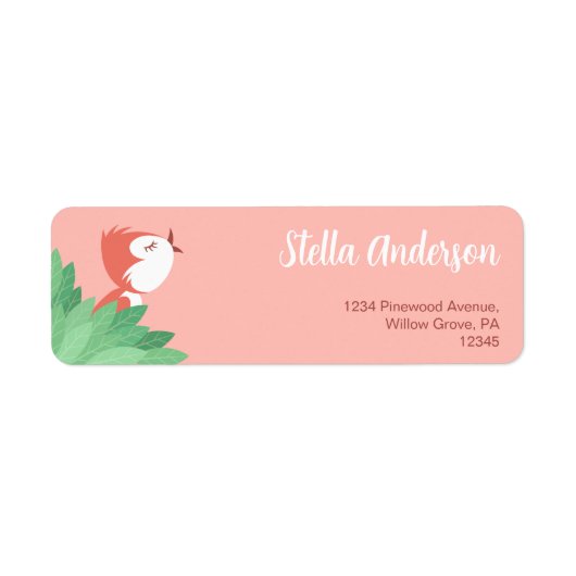 Mooisetiket met zingende vogel retouradres etiket (Voorkant)