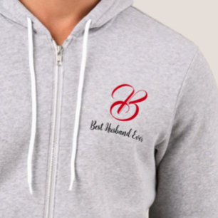 Mooiste echtgenoot ooit (initiaal) Monogram Hoodie