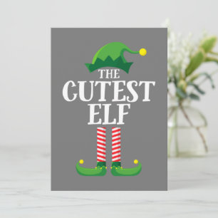 Mooiste Elf bijpassende gezinsgroep kerstfeest Kaart