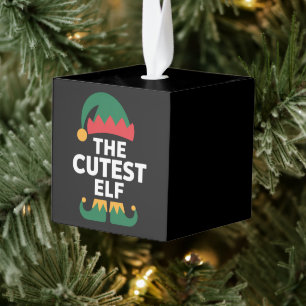 Mooiste Elf-matchende gezinskerst Kubus Ornament