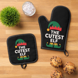 Mooiste Elf Overeenkomstige Familie Kerstmis  Ovenwant & Pannenlap Set