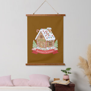 Mooiste Kersthuisje Schattig Kerststol Kerstfeest Hangend Wandkleed