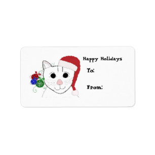 Mooiste Kerstkat Cadeaubijsluiter Etiket