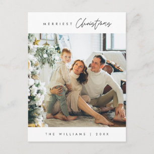 Mooiste Kerstmis Familie Foto, Modern Minimaal Briefkaart