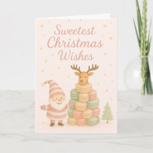 Mooiste kerstwensen Kerstman & Macarons Feestdagen Kaart