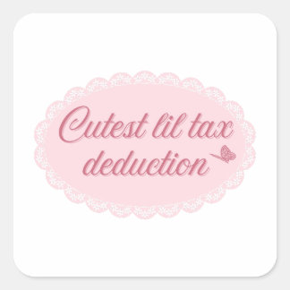 Mooiste kleine belastingaftrek – Roze grillige kan Vierkante Sticker
