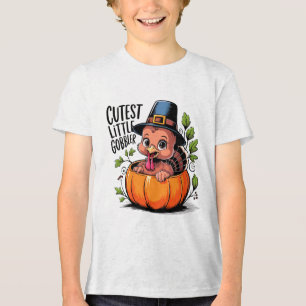 Mooiste Kleine Gobbler Cute Baby Kalkoen Design Tri-Blend Shirt