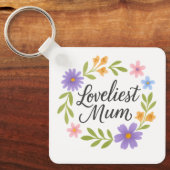 Mooiste Mum Floral Sleutelhanger (Voorkant)