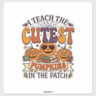 Mooiste Pompoenen Halloween Leraar Bril Boeken_1 Sticker
