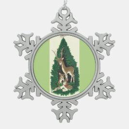 Mooiste Vintage Kerst Herten rendieren Tin Sneeuwvlok Ornament