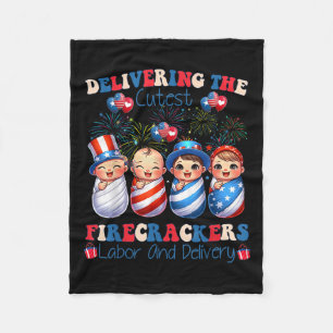 Mooiste Vuurwerk Bevalling 4 juli Fleece Deken