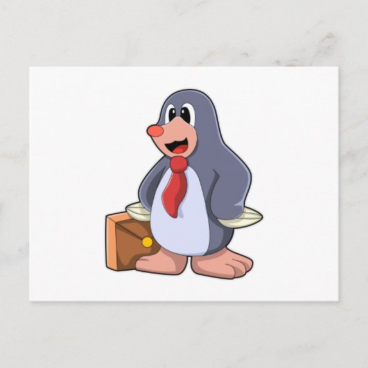 Mool als ondernemer met zak briefkaart (Voorkant)