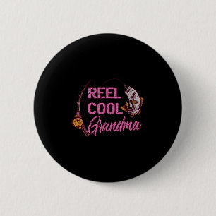 Mool Goede Oma Vrouw Hengelaars Vissen Ronde Button 5,7 Cm