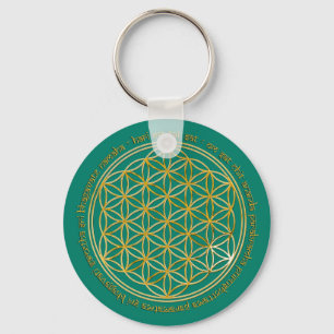 Moola Mantra/Blume Des Lebens   groen Sleutelhanger