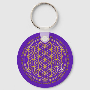 Moola Mantra/Blume Des Lebens violet Sleutelhanger