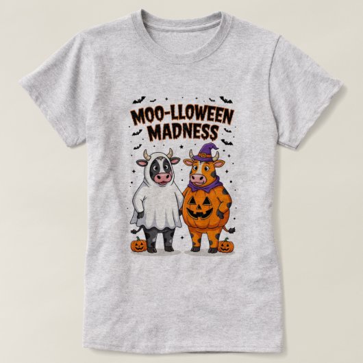 Moolloween Madness Funny Cow Halloween Tee T-shirt (Design voorkant)
