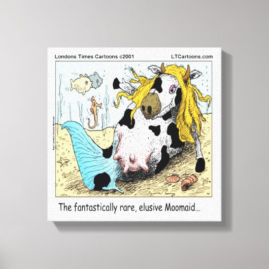 Moomaid Funny 1/2 Mermaid 1/2 Koe Canvas Print (Voorkant)
