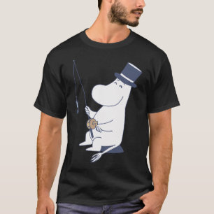 Moomin Moominpappa Vissen Blauwe Omtrek T-shirt