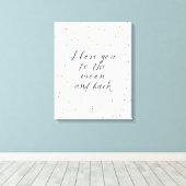 Moon and Back Gold Confetti Canvas Afdruk (Insitu (Houten vloer))