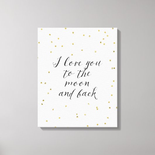 Moon and Back Gold Confetti Canvas Afdruk (Voorkant)